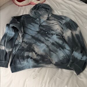 Tie-Dye Blue and Gray Hoodie
